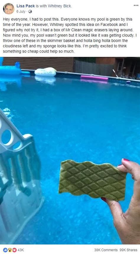 Pool cleaning hack with magic sponge tiktok